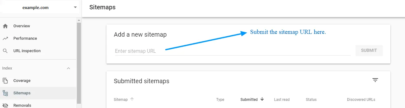 Sitemap in Search Console